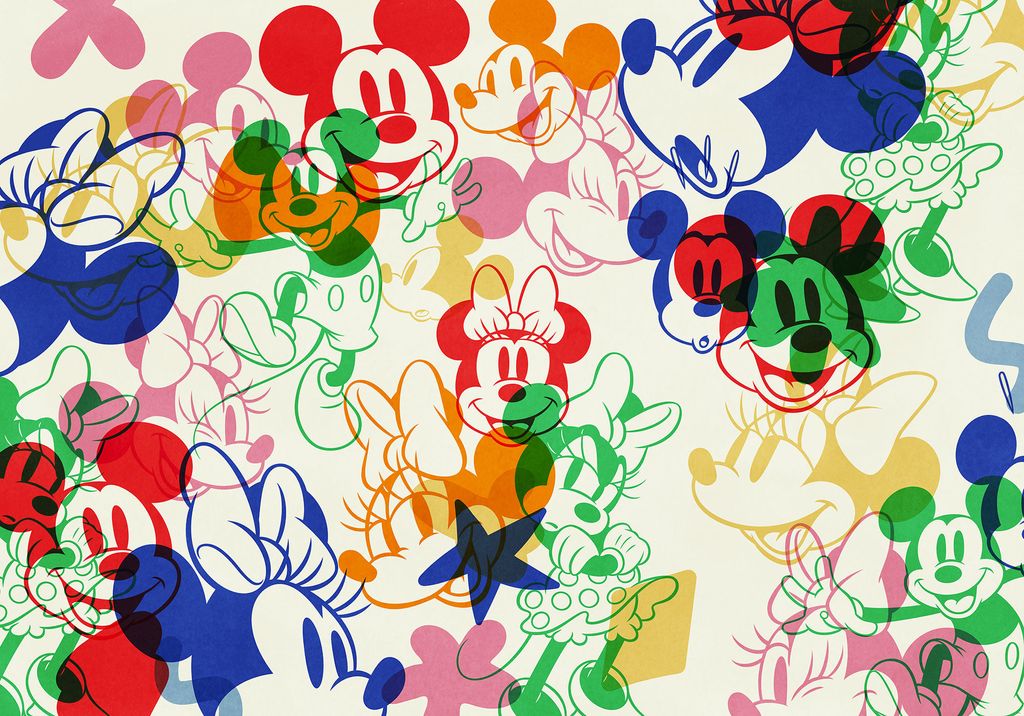 Mickey és Minnie egér színes tapéta, 400x280 cm, kék - piros - zöld - FACES - Butopêa akciós termékkép 1